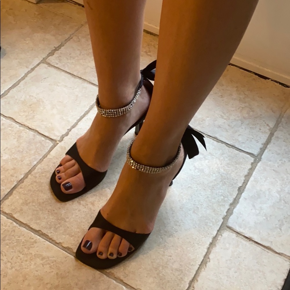 Nina Rhinestone Ankle Strap Heel